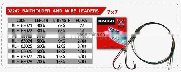 super strong 7x7 stainless steel wire leader rig wire hook trace musky leader