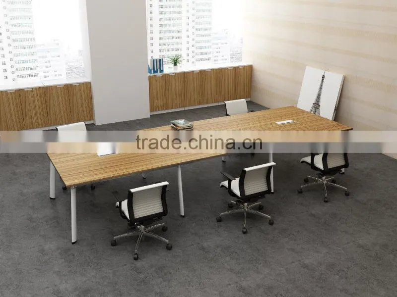 Modern style medium size conference table with metal legs