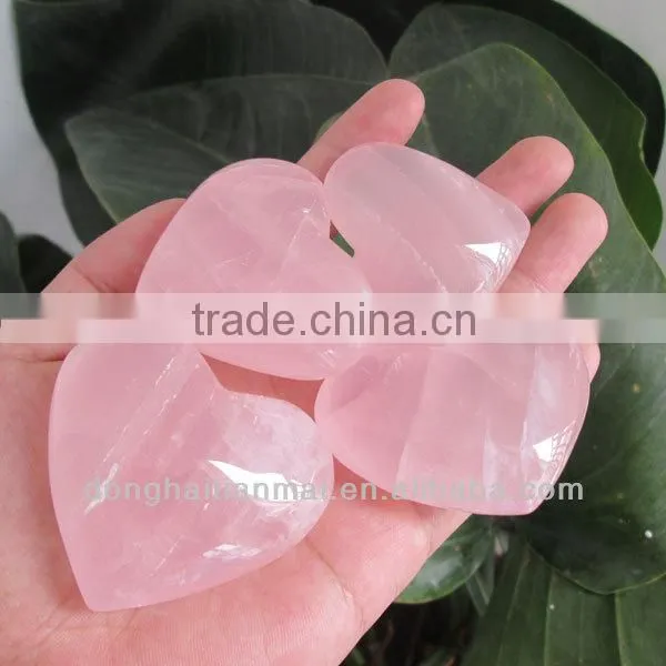Hotsale Natural Rose Crystal Heart /Wholesale PINK Crystal Heart Gift