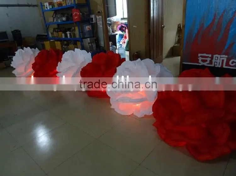 Lighting Inflatable Red and White Rose Flowers