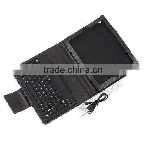 Flip leather cover wireless blue tooth keyboard for ipad 2/3/4