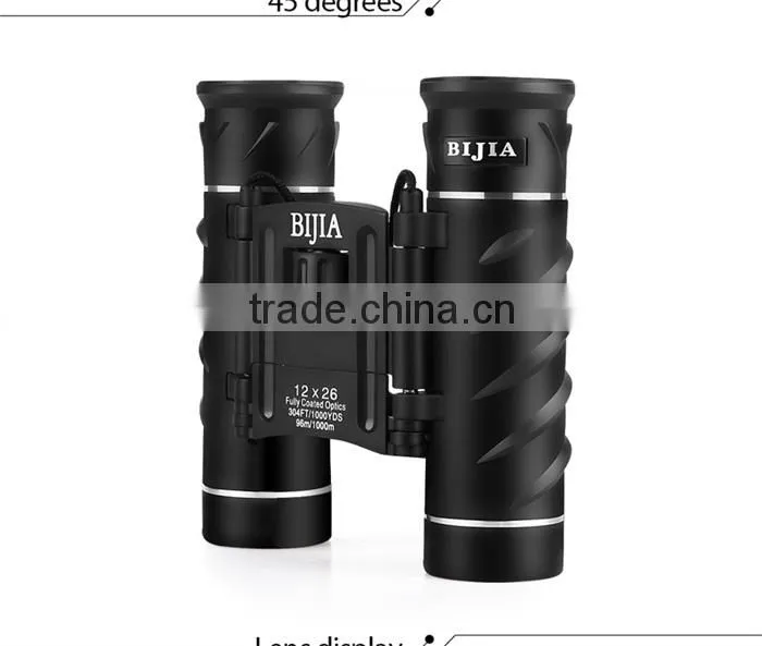 BJ700102 12X26 Compact Binocular with Neck Strap and Carrying Case Bird watching waterproof porro binoculars