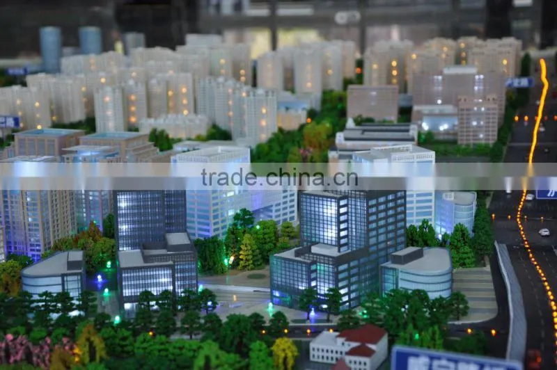 District planning 3d architectural scale model with lighting system for exhibition