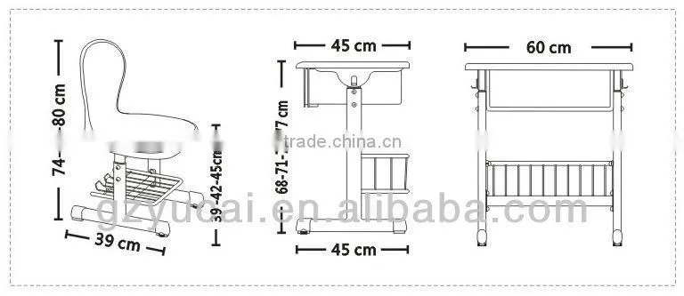 Height adjustable storage school desk
