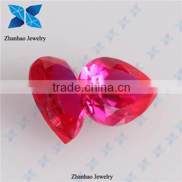 Synthetic gems 1 carat pear royal rough ruby for jewelry