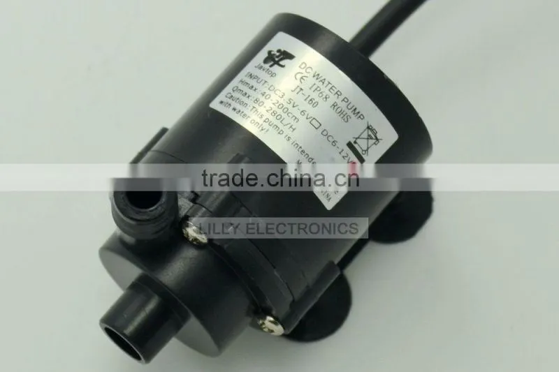 JT-160-12 Mini Brushless Water Pump Amphibious 6V-12V Submersible Pump W/Cable