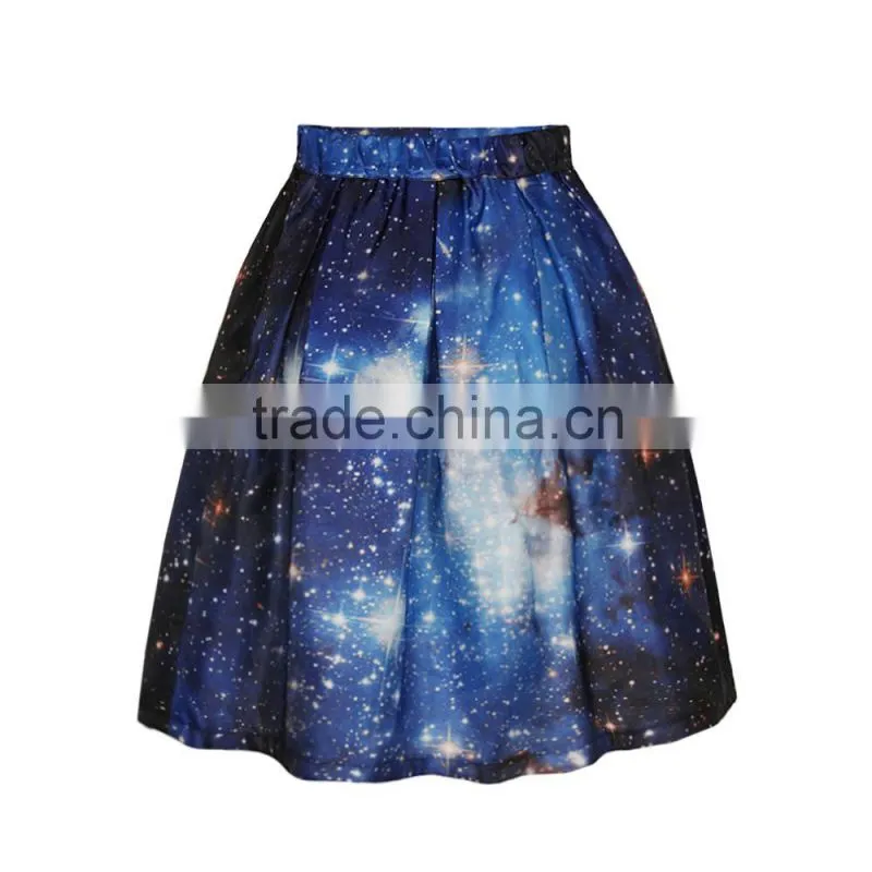 Wholesale lady skirt tutu skirt Custom Design Blue Galaxy Print N19-9