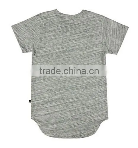 SUMMERE FASHION LONG T SHIRT EXTENDED BLACK GRAY BLEND TEE