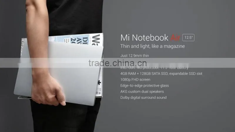 Xiaomi Air 12 Laptop Win 10 12.5 inch IPS Screen Intel Core m3-6Y30 Dual Core 4GB RAM 128GB SSD Front Camera Bluetooth 4.1