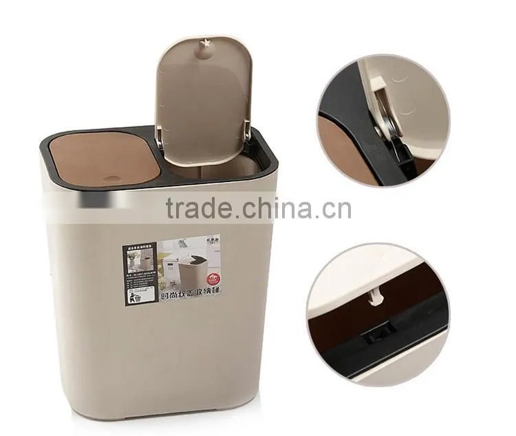 Professional manufacturer for plastic double lids trash can