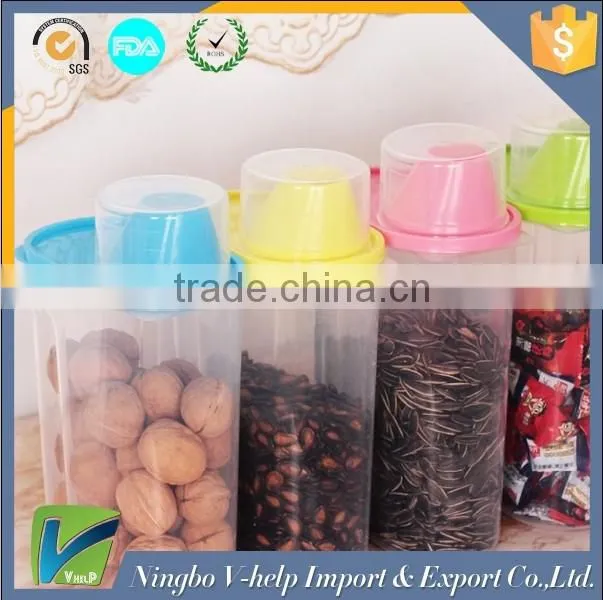 plastic Cereal / Snack Dispenser Set - Dry Food Storage Containers