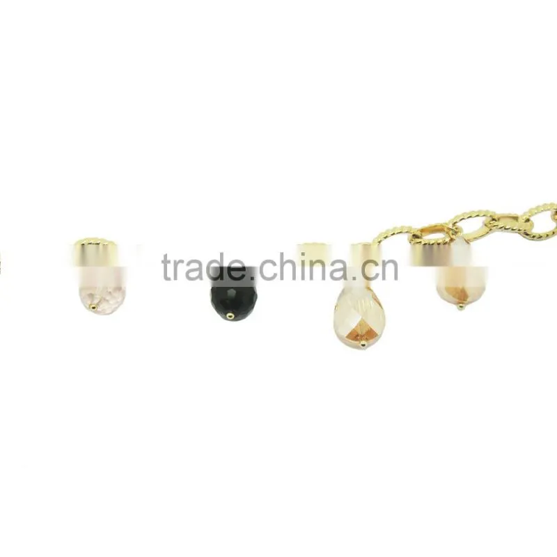 Fashion custom gold stainless steel charm bracelet for girl