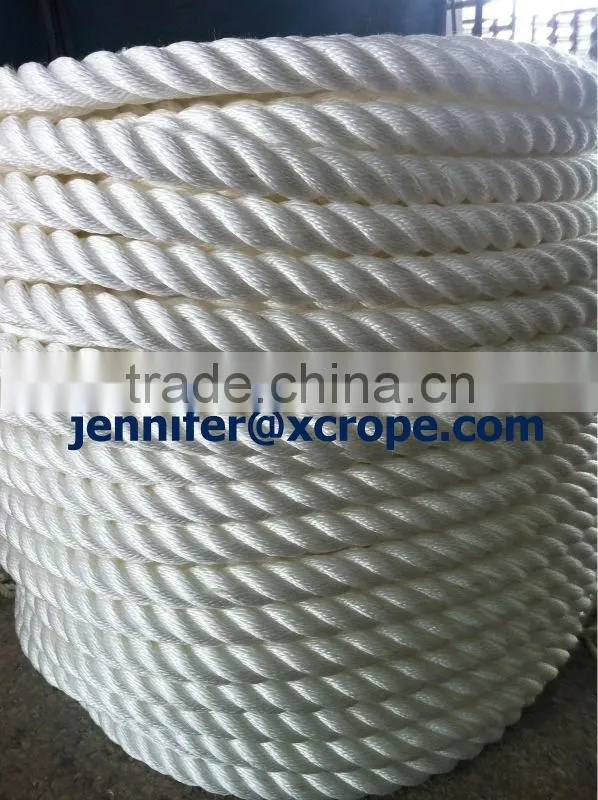 mooring rope/3 strands PP Fiber/polyester/nylon rope dia:30mm