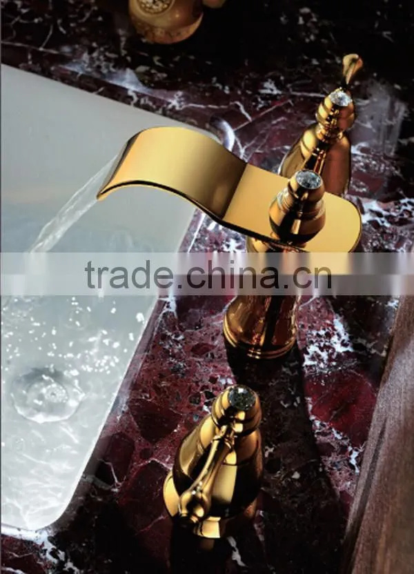 3 hole Axe Shape Waterfall faucet , Bathtub 3 Hole Faucet Faucet with Shower