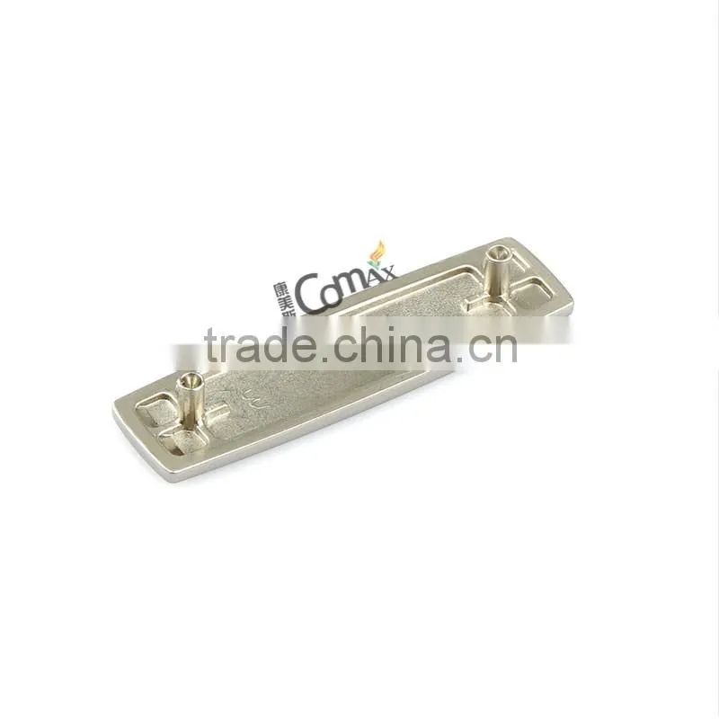 Shiny nicklel custom metal handbag name plate