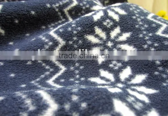 Snow Pattern Christmas Desigan Polar Fleece with Sherpa Throw Blanket/Fabric