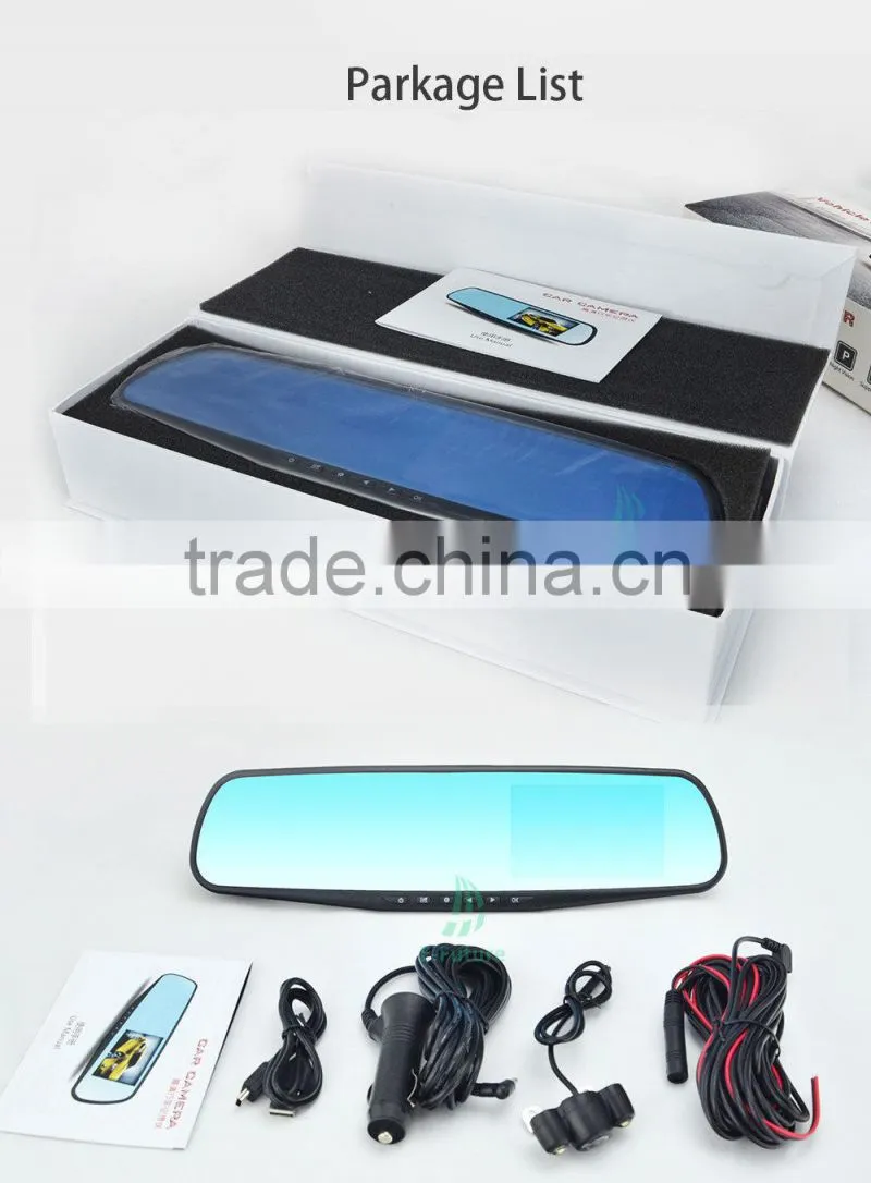 4.3 Inch FHD Car DVR Car Black Box Rear View Mirror Car Camera Recorder