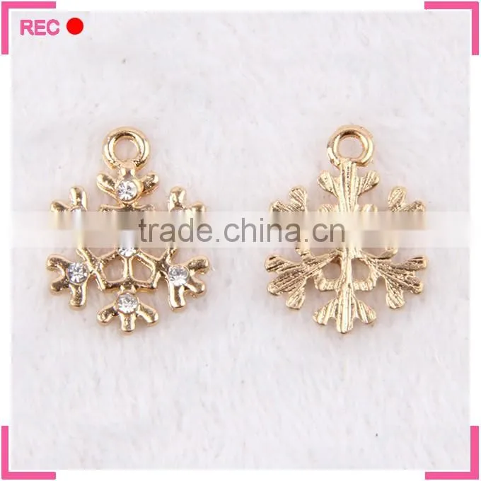 Rose imitation gold snowflake imitation jewelry pendant, heavy designer imitation gold pendant for necklace