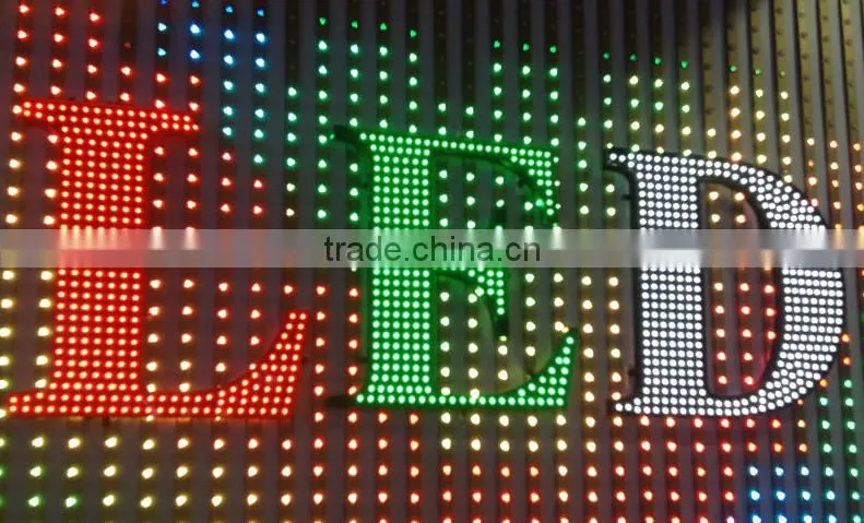Black pcb 8x32 pixel pitch 10mm, RGB ws2812 flexible led matrix