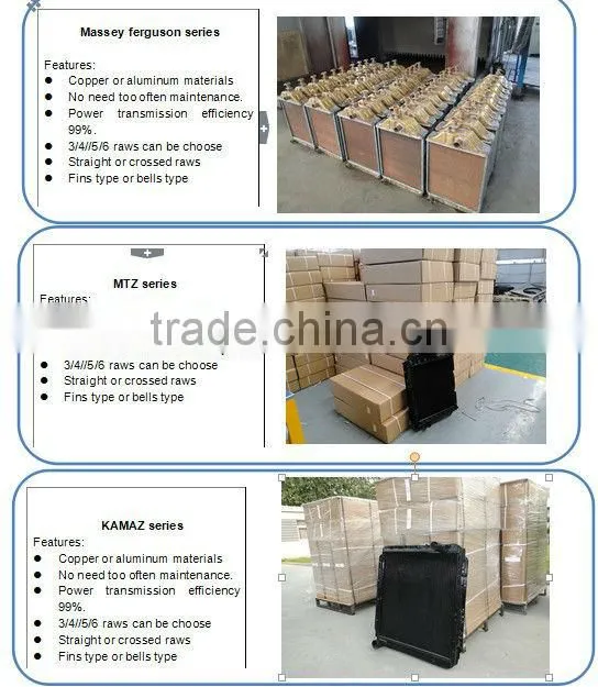 Cooling systerm for Russian MTZ80 tractor radiator price, copper MTZ radiator