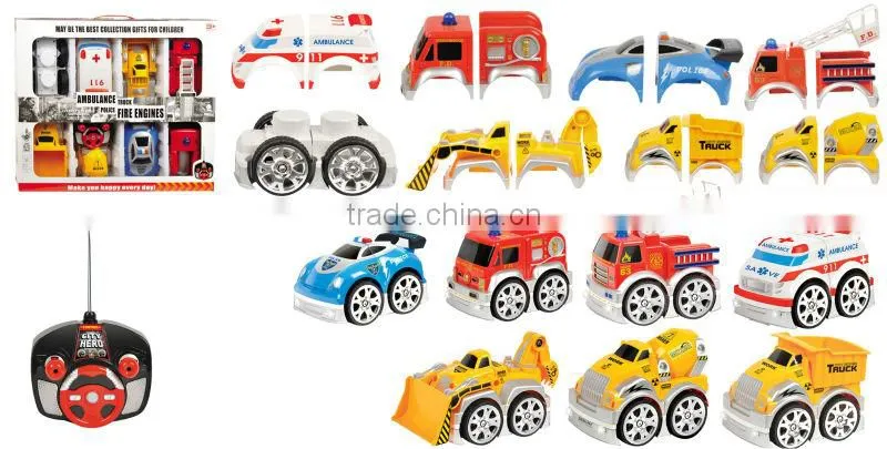 2 channels self assemble toys remote control dump truck