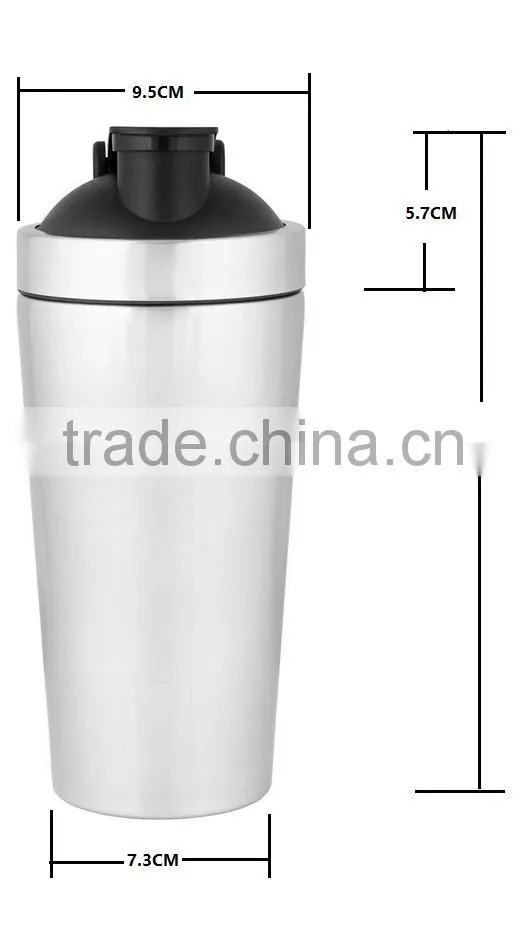 Amazon hot sales custom printing logo 900ml/30 counce #304 18/8 stainless steel BPA free protein water bottle shaker