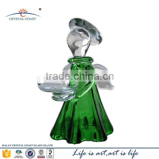 home goods antiques green glass angel candle holder for wedding