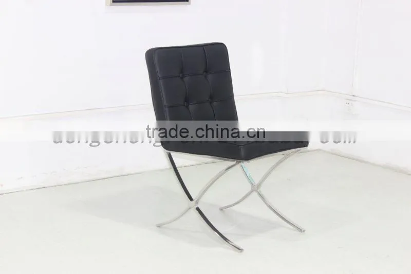 barcelona chair in cowhide with stainless steel leather barcelona chair
