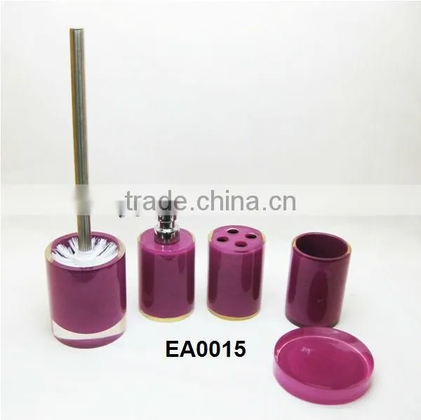 Blue bathroom accessory sets for home and hotel 4 pcs