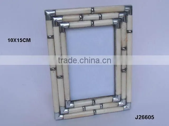 Wooden Photo frame with brass inlay repeat patterns