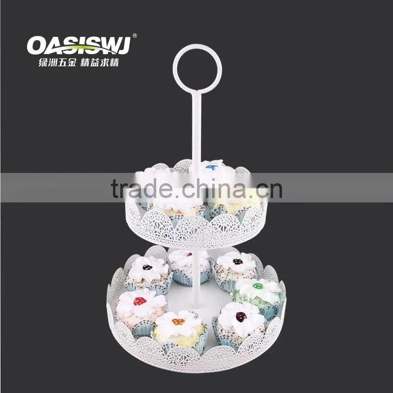 2 Tiers Round mental Birthday Cake Stand, Detachable mental Wedding Cake Display Riser, Customize mental cupcake stand