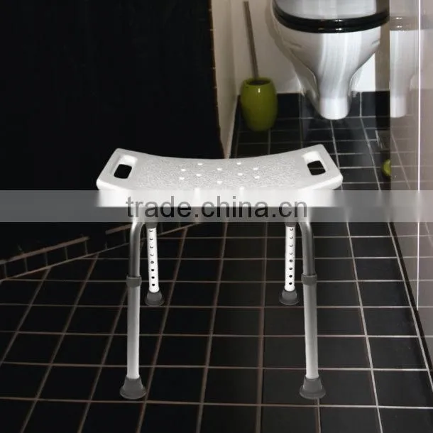 Bathroom shower chair with armrest and backrest
