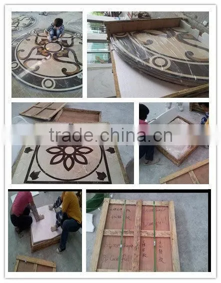 Natural modern marble art waterjet medallions tile design floor pattern