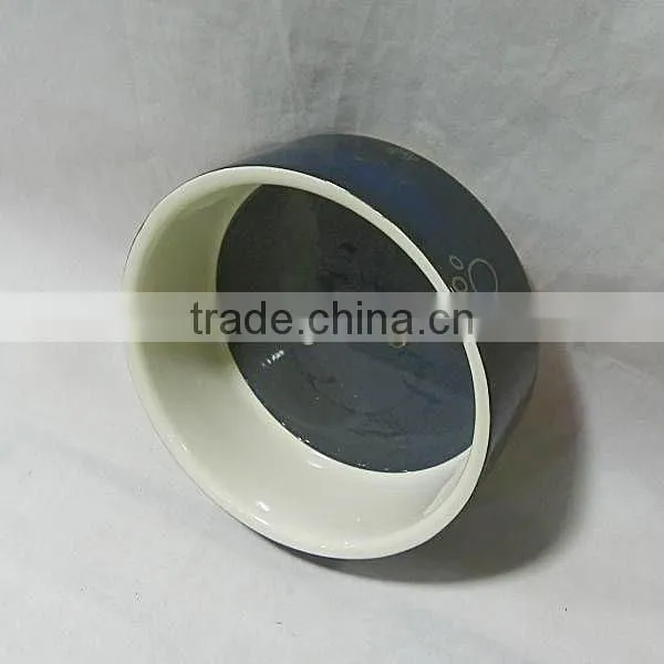 Black Round Ceramic Pet Bowl