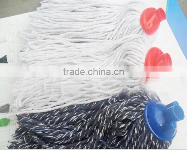 china factory hot selling cotton mops with plastic socket,flat mop head