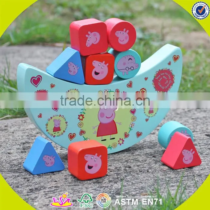 Wholesale intelligent wooden balance blocks game toy funny baby wooden balance blocks game W11F005