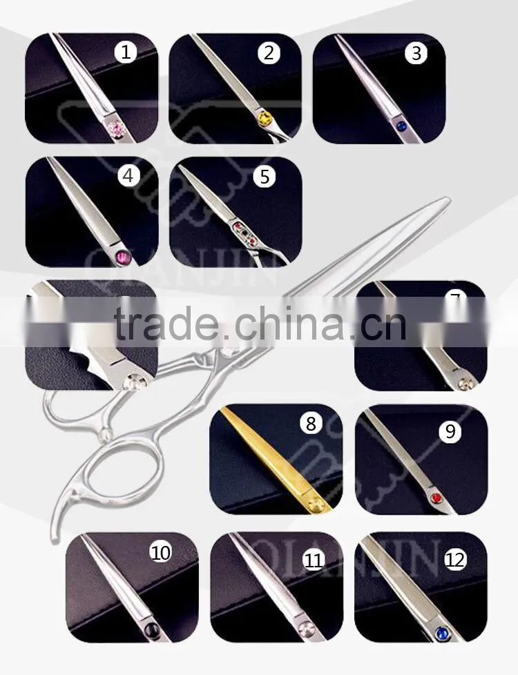 Hairdressing scissors with opposing handle for hair accessories