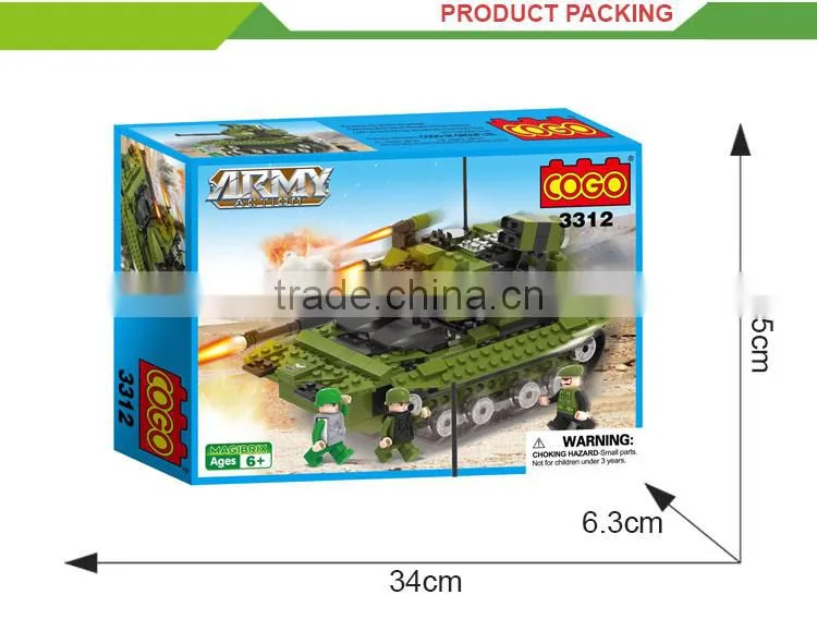 Creative diy military set building blocks mini plastic tank toy