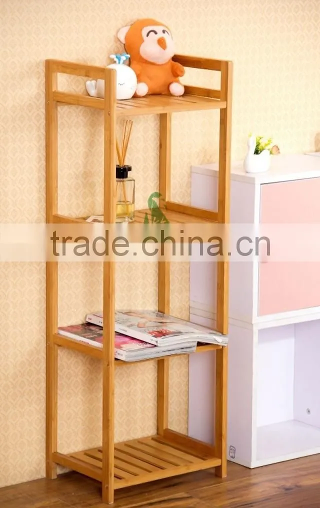 bamboo show shelf, wooden display rack shelf