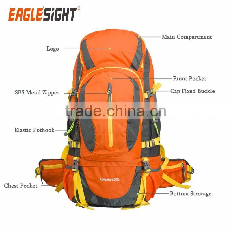 50L Internal Frame Backpack Hiking Backpacking Packs for Outdoor Hiking Travel Climbing Camping Mountaineering with Rain Cover