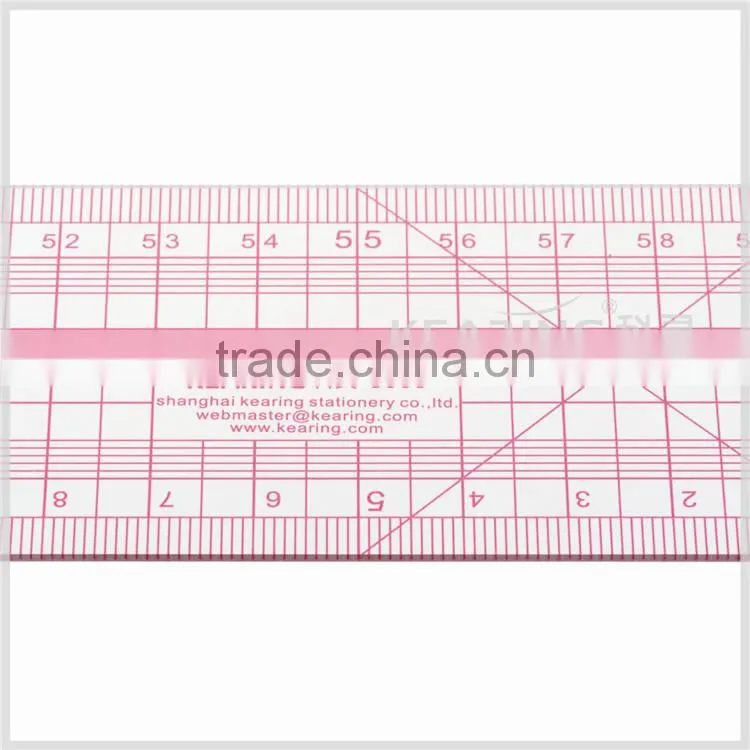 Kearing brand 5*60cm length 1.2mm thickness straight flexible sandwich line plastic garment ruler for fashion deisgn#8005