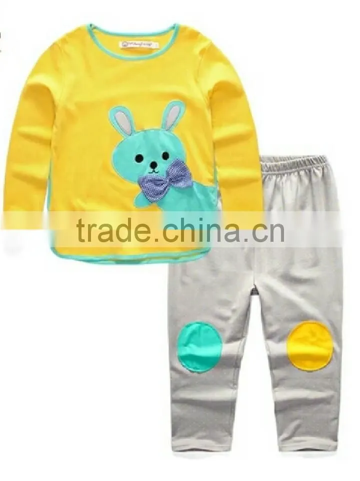 2016 Children Kids colour print Cotton Long Pajamas For Boys And Girls