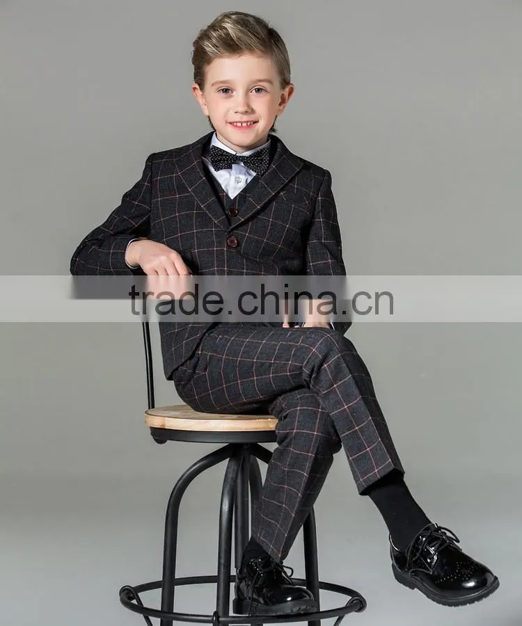 ELPA slim designer kids suits plaid fancy 3 piece boys suits
