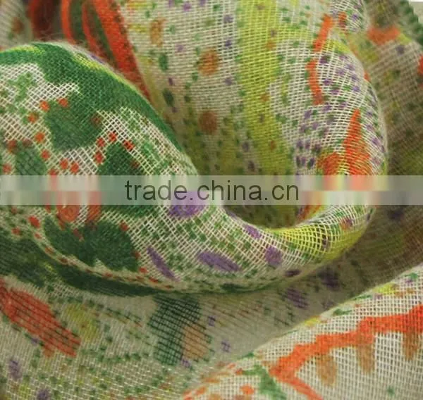 Korean style new product hot sale fashion super big Paris yarn women print silk hijab scarf