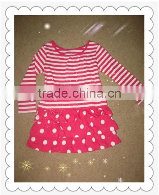 cotton dresses for gir red&white stripe top roes&white polka dots dresses baby boy dress designs