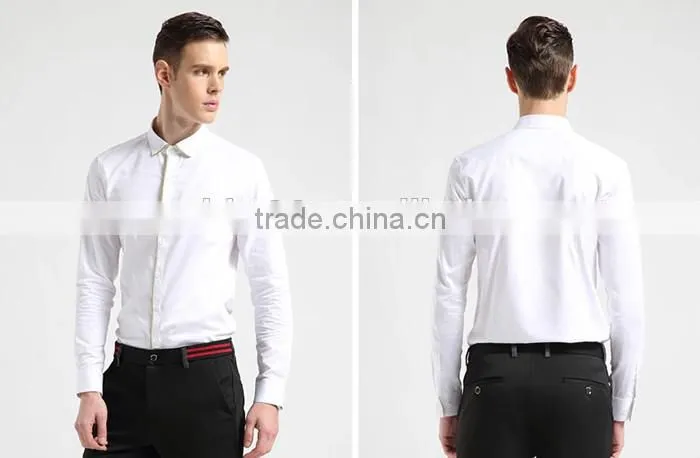 2016 men slim fit casual dress shirt