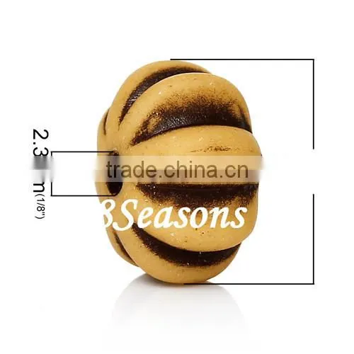 Smoke Yellow Halloween Pumpkin Acrylic Spacer Beads 12mm x 11mm