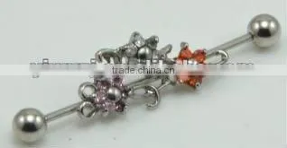 sex industrial barbell body piercing jewelry
