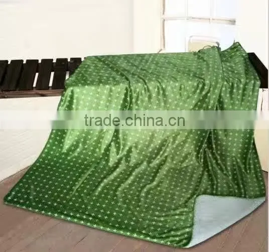 Hot sell Four Colours Throw Microfiber Fleece Sherpa Blanket