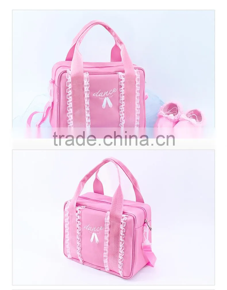 Children Kids Ballet Sling Bag Pink Girls Ballet Handbag Dual-Use Dance Shoes Bag